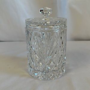Vintage Bohemian Czech Republic Cut Crystal Jar